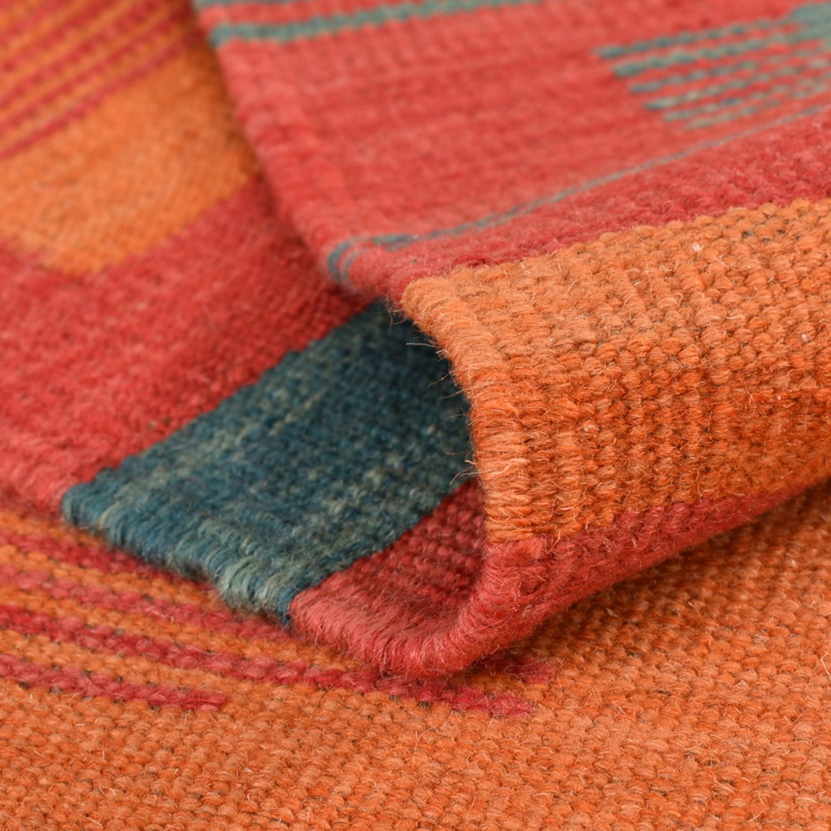 Tapis Kelim - Tendance - 201 x 155 cm - multicolore