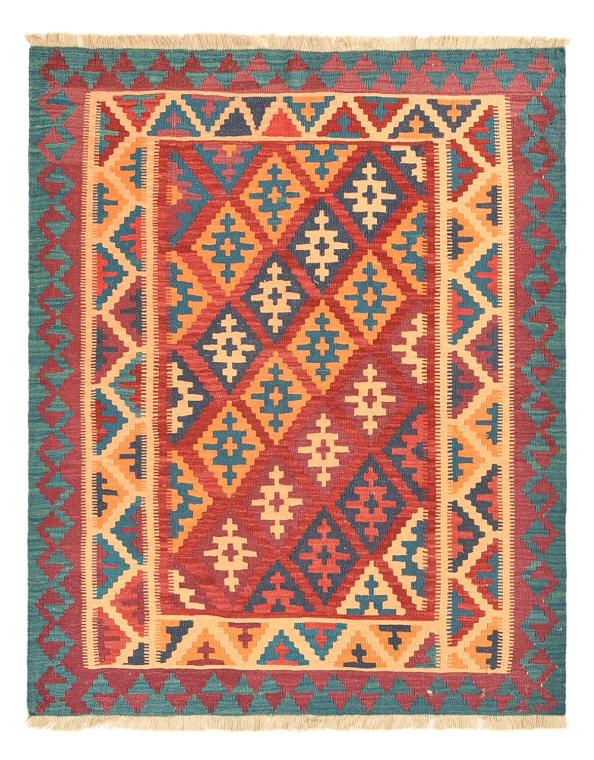 Tapis Kelim - Oriental - 195 x 156 cm - multicolore