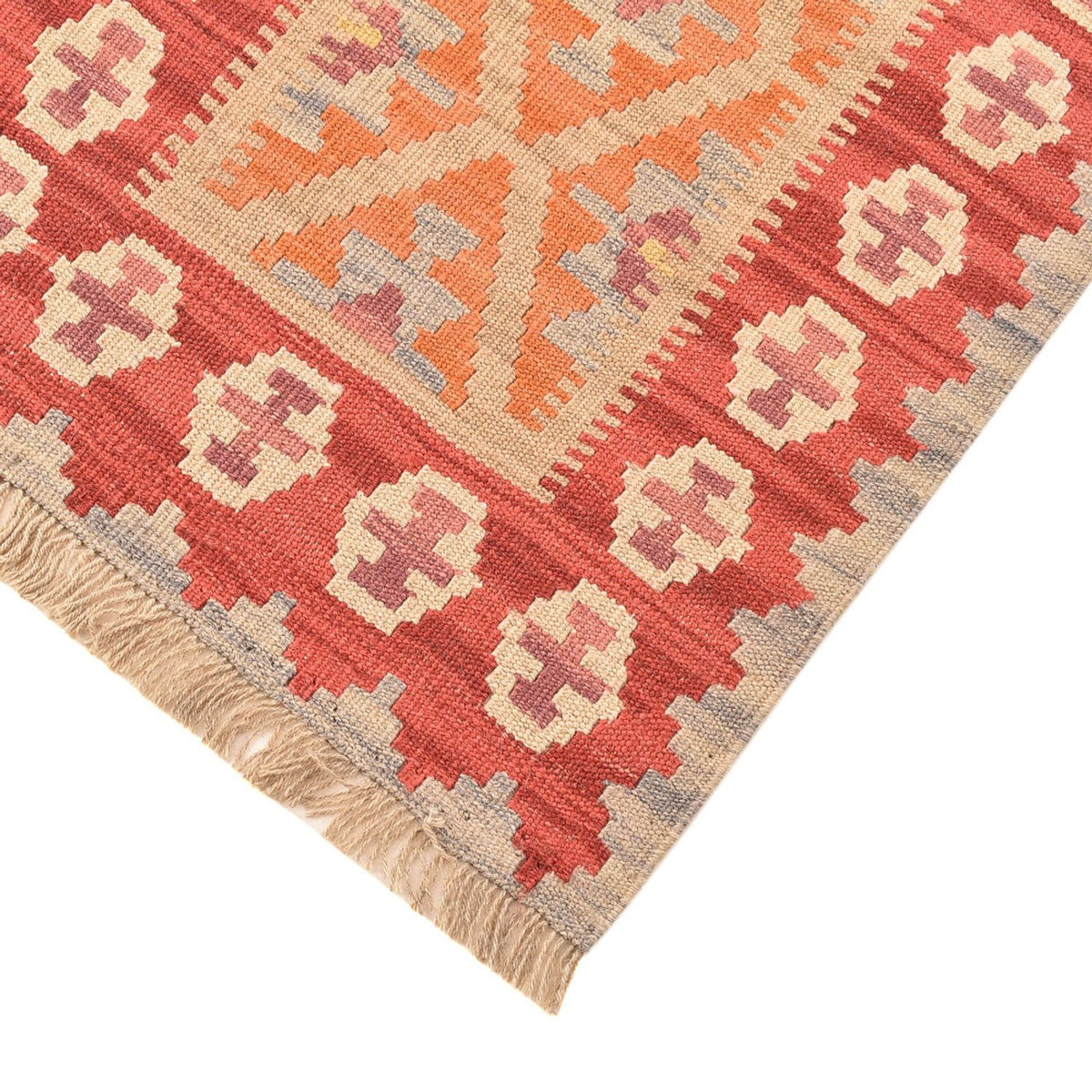 Tapis de couloir Tapis Kelim - Oriental - 198 x 63 cm - multicolore
