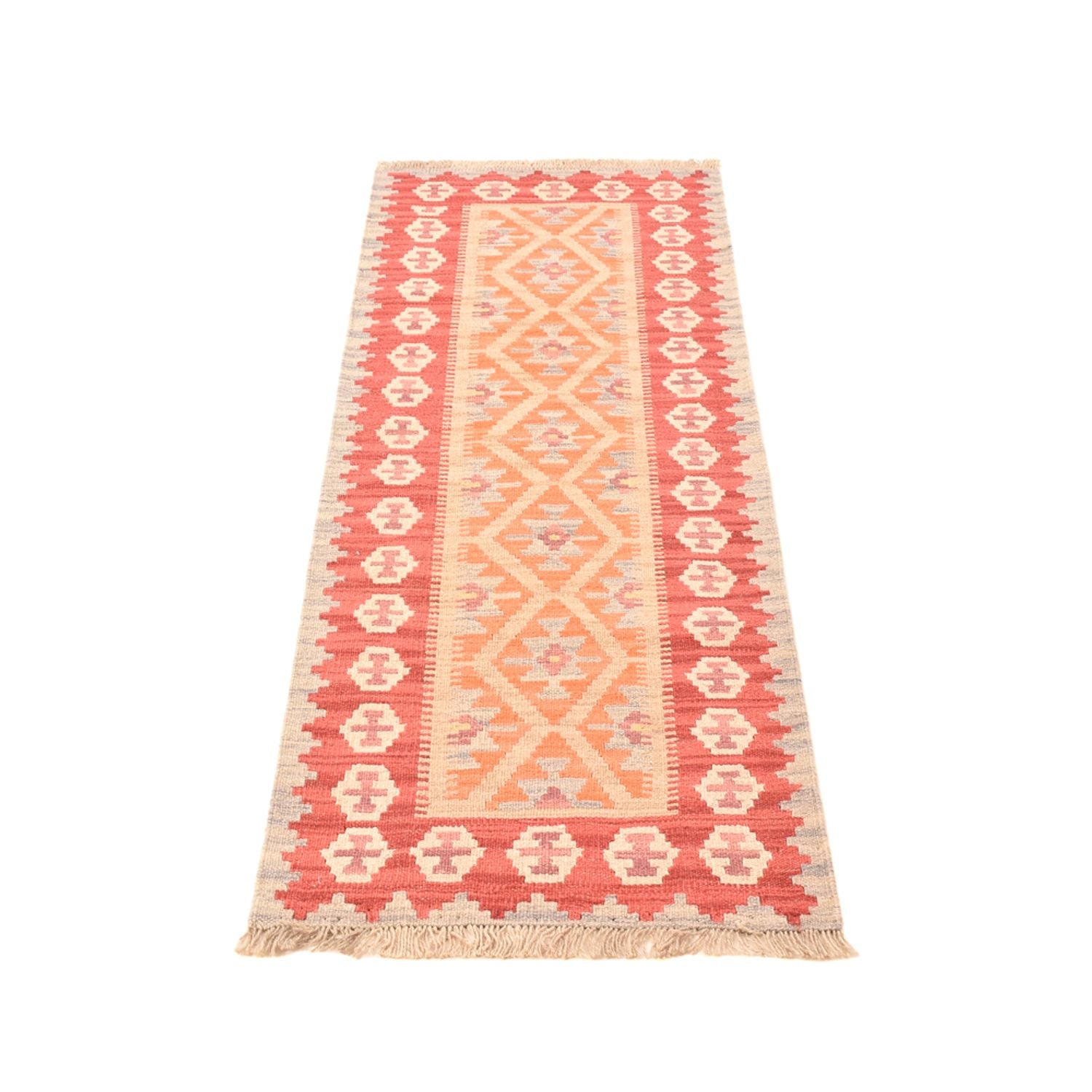 Tapis de couloir Tapis Kelim - Oriental - 198 x 63 cm - multicolore