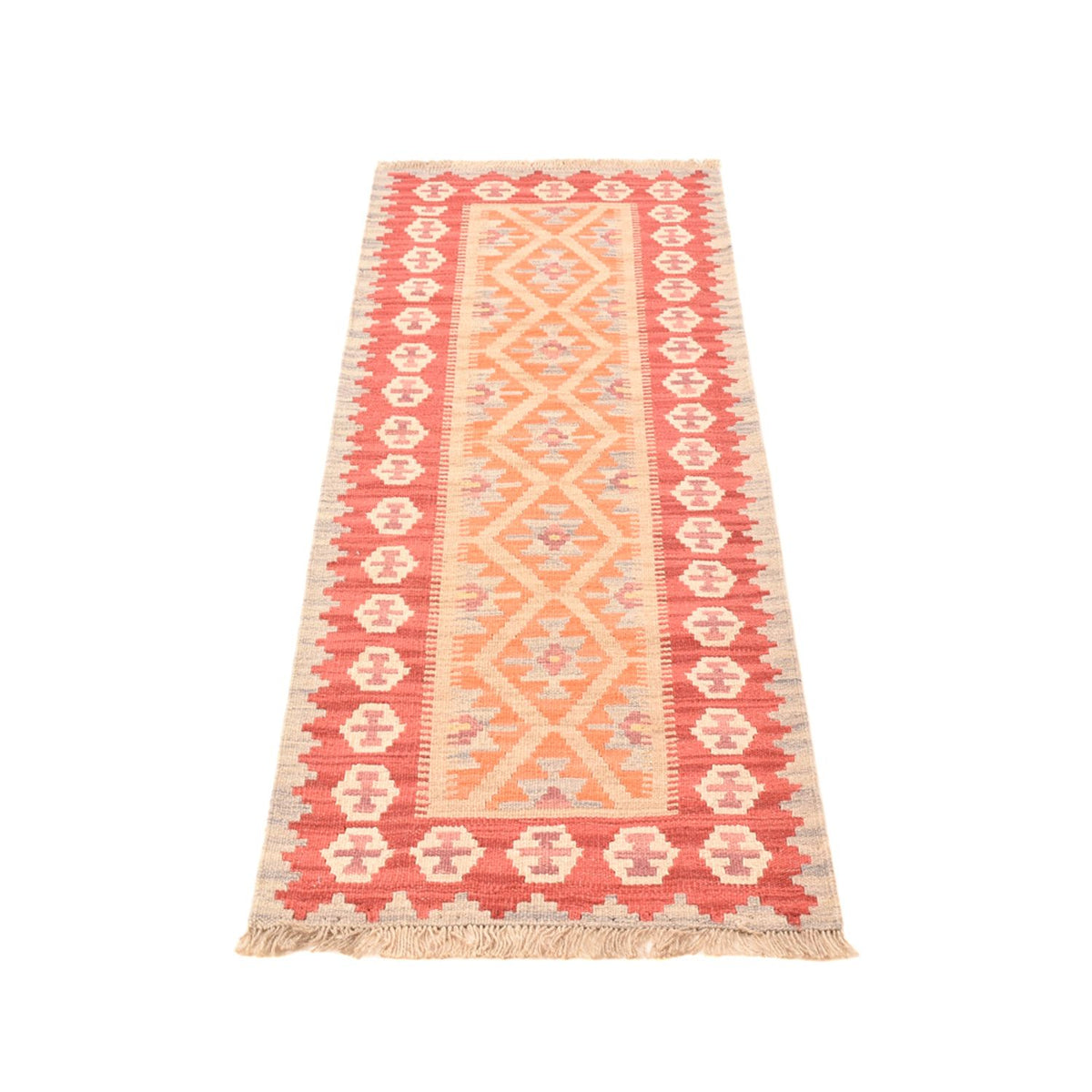 Tapis de couloir Tapis Kelim - Oriental - 198 x 63 cm - multicolore