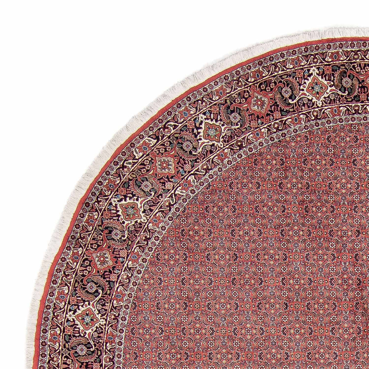 Tapis persan - Bidjar ronde  - 305 x 305 cm - rouge clair