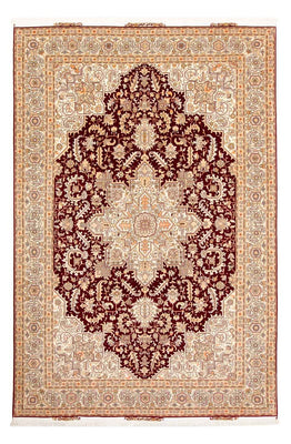 Tapis persan - Tabriz - Royal - 300 x 200 cm - rouge foncé