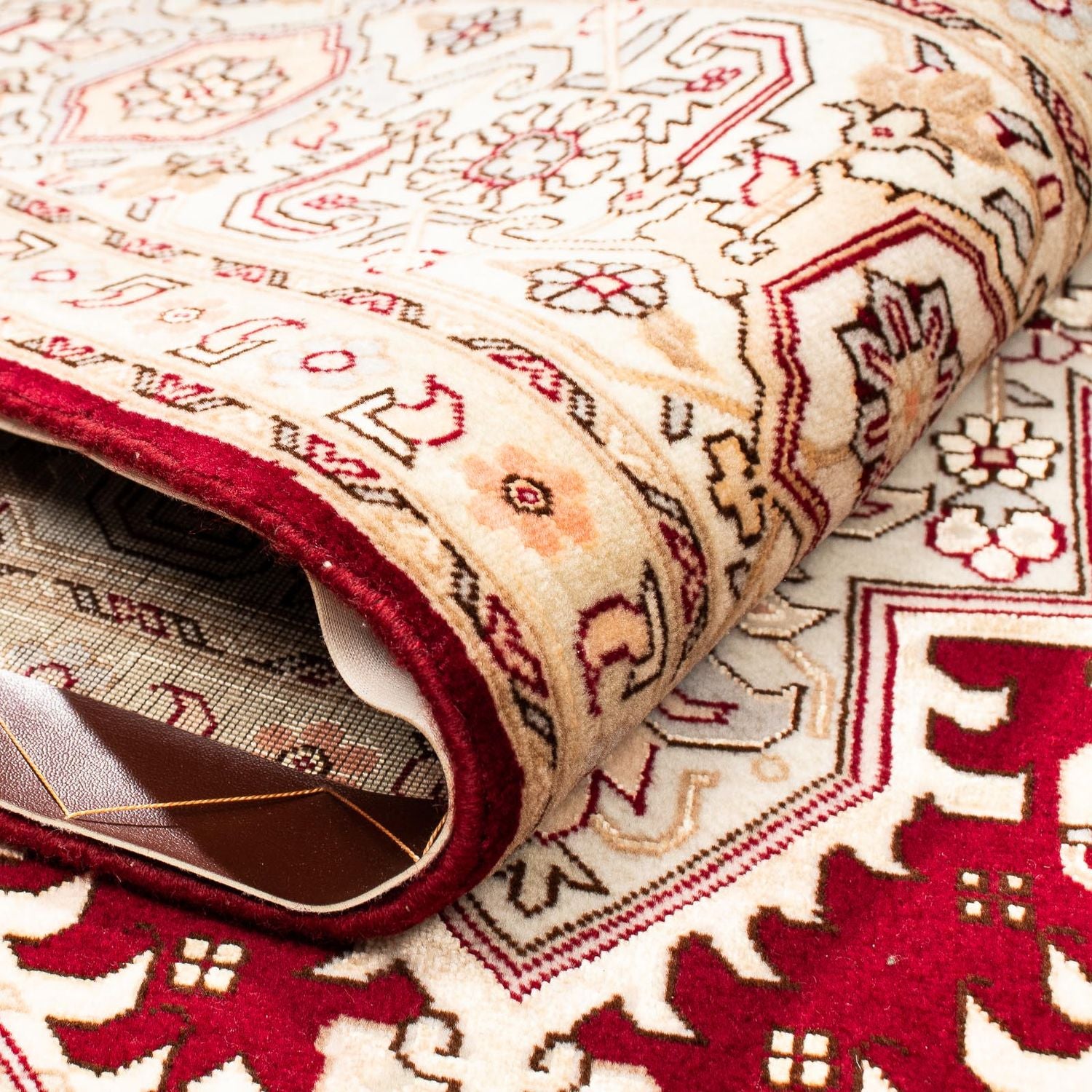 Tapis persan - Tabriz - Royal - 300 x 200 cm - rouge foncé