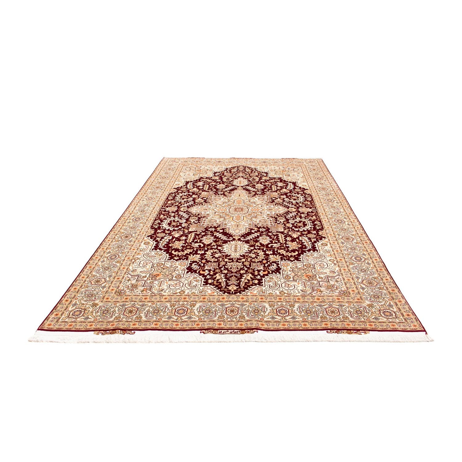 Tapis persan - Tabriz - Royal - 300 x 200 cm - rouge foncé