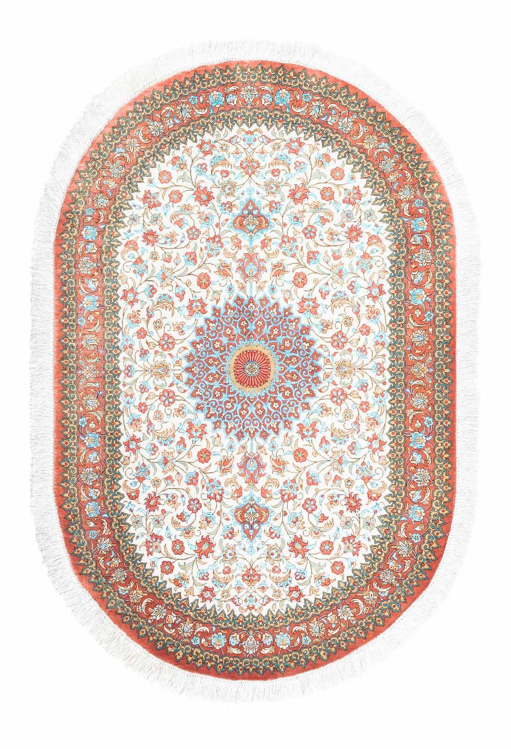 Tapis persan - Ghom ovale  - 120 x 76 cm - beige