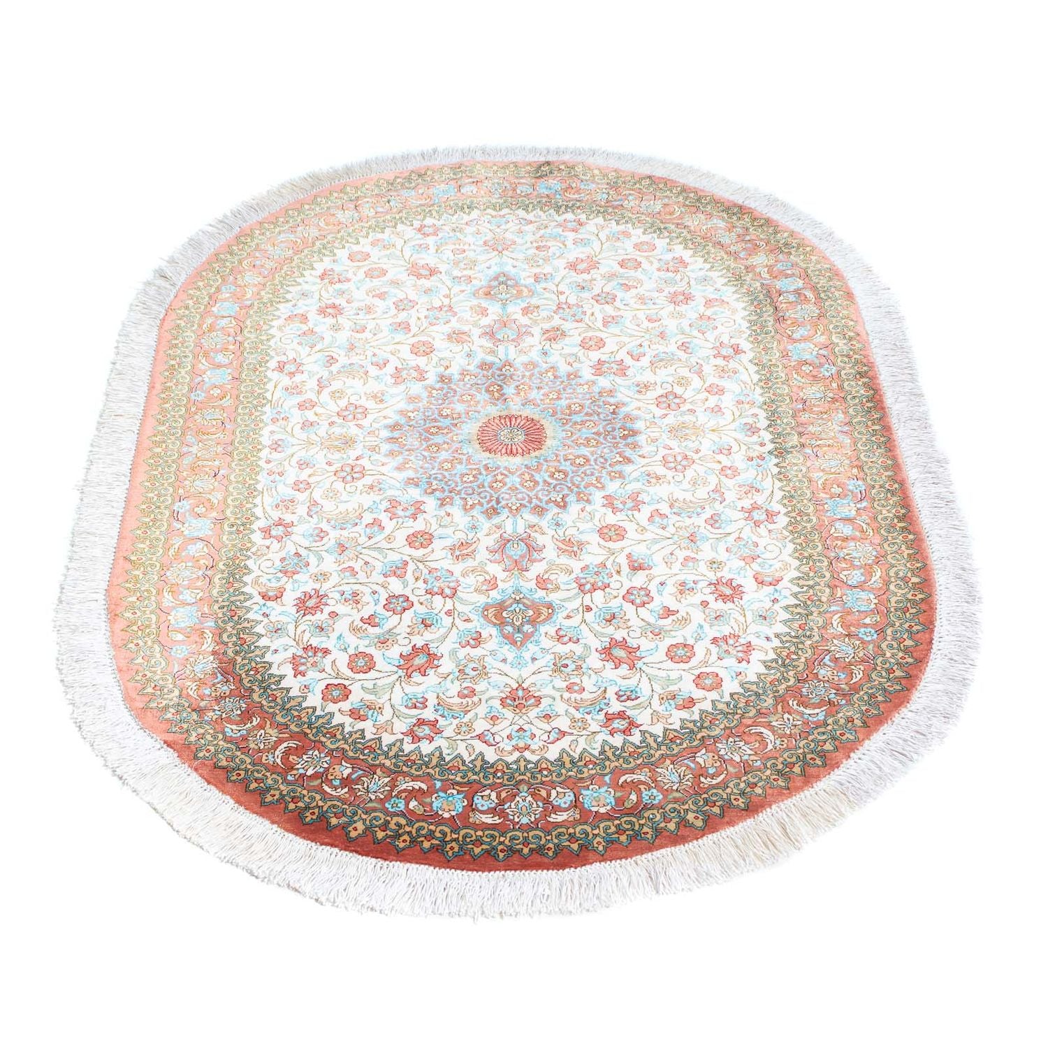 Tapis persan - Ghom ovale  - 120 x 76 cm - beige