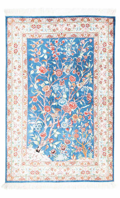Tapis persan - Ghom - 121 x 77 cm - bleu clair