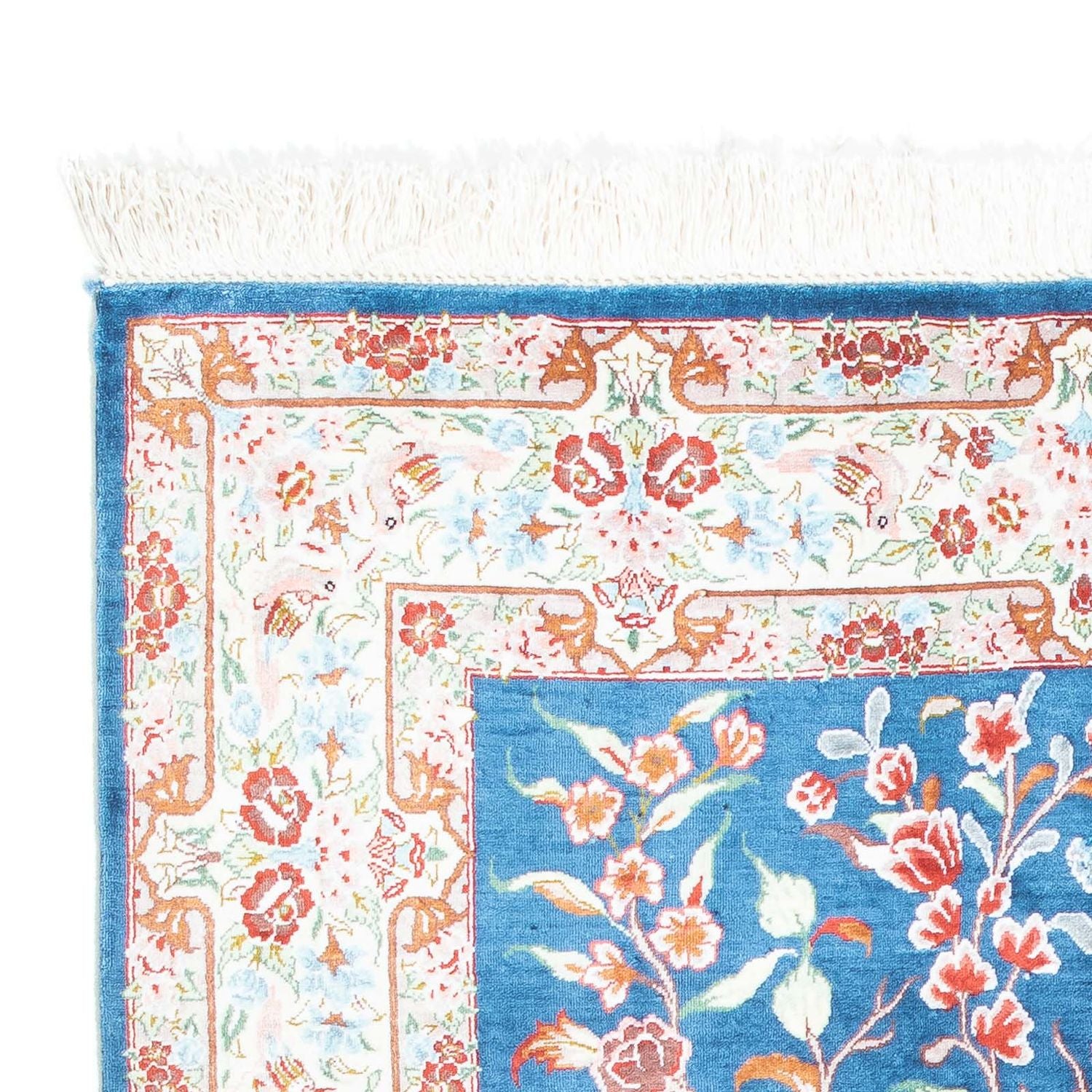 Tapis persan - Ghom - 121 x 77 cm - bleu clair