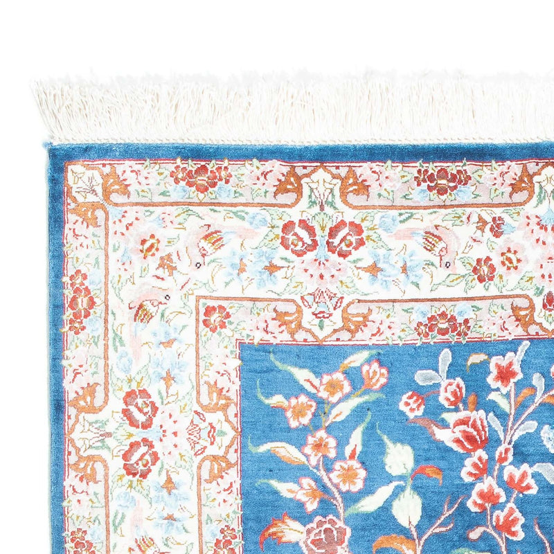 Tapis persan - Ghom - 121 x 77 cm - bleu clair