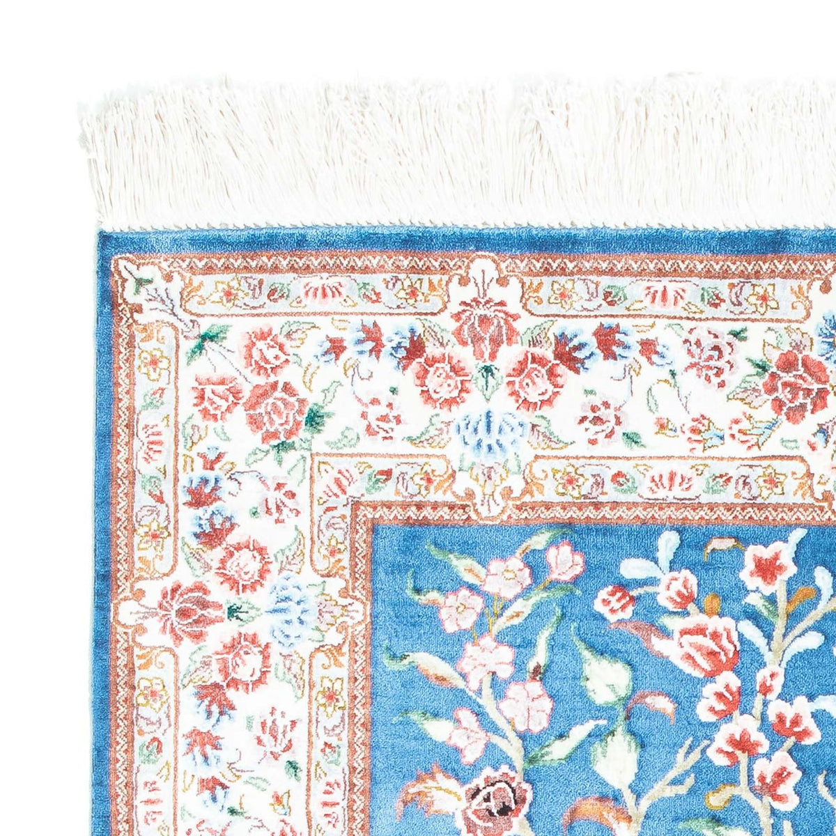 Tapis persan - Ghom - 118 x 75 cm - bleu clair