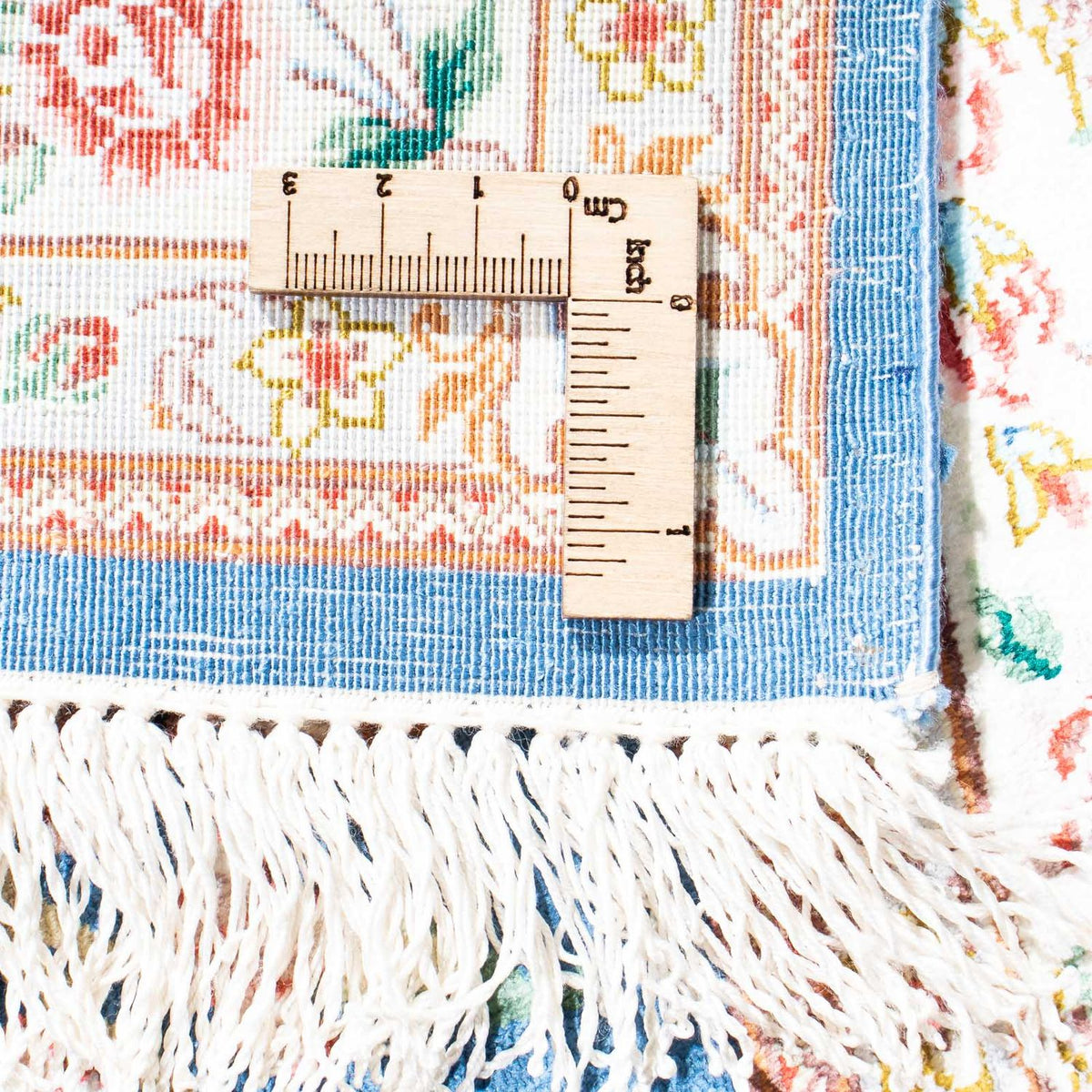 Tapis persan - Ghom - 118 x 75 cm - bleu clair