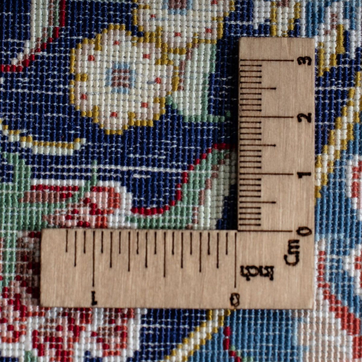 Tapis en soie - Ghom soie - Premium - 40 x 28 cm - bleu foncé