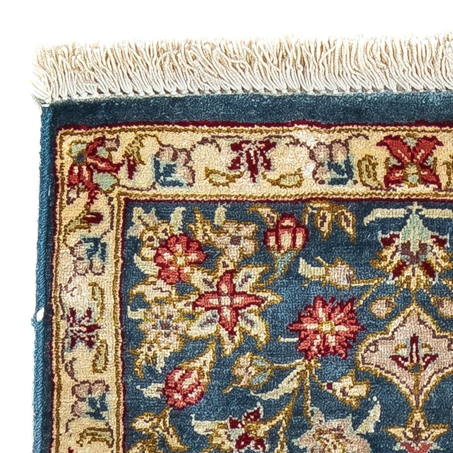 Tapis en soie - Ghom soie - Premium - 44 x 27 cm - bleu foncé