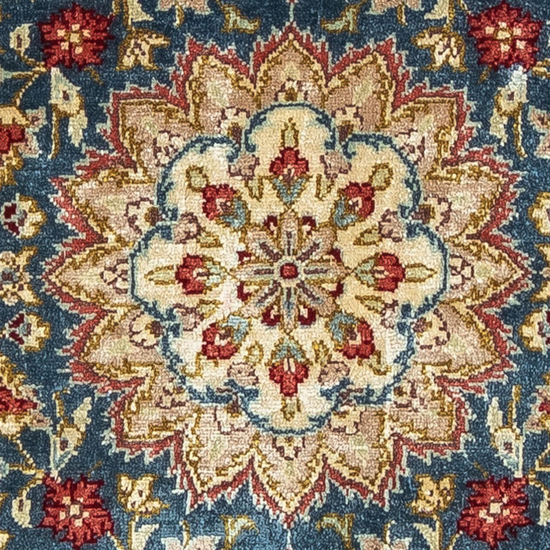 Tapis en soie - Ghom soie - Premium - 44 x 27 cm - bleu foncé