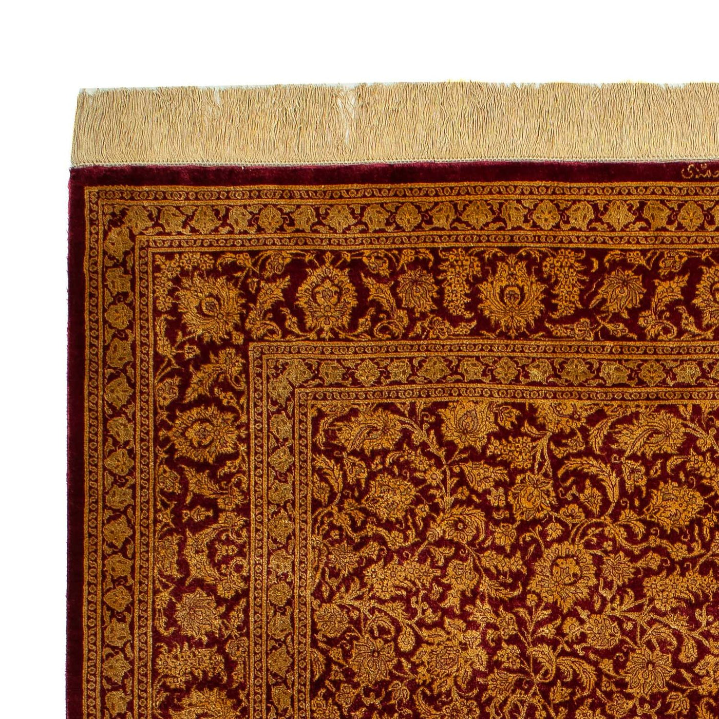 Tapis de Qom en soie Tapis 216x132cm - Tapis persan