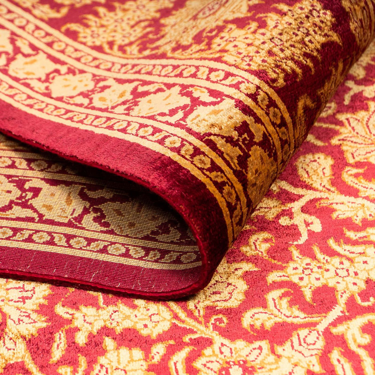 Tapis en soie - Ghom soie - Premium - 216 x 132 cm - bleu foncé