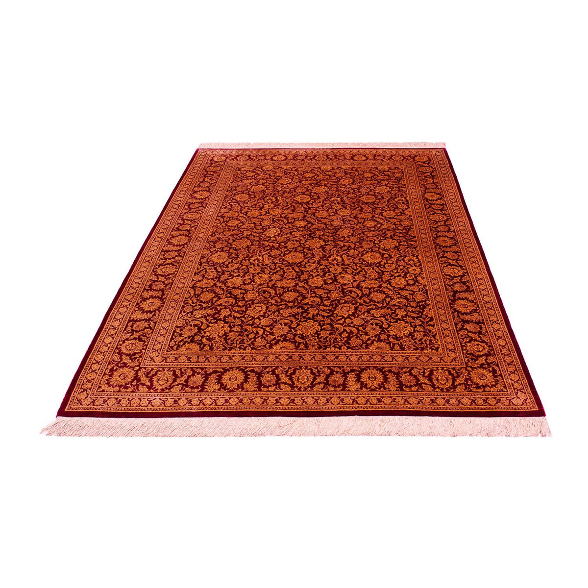 Tapis en soie - Ghom soie - Premium - 216 x 132 cm - bleu foncé