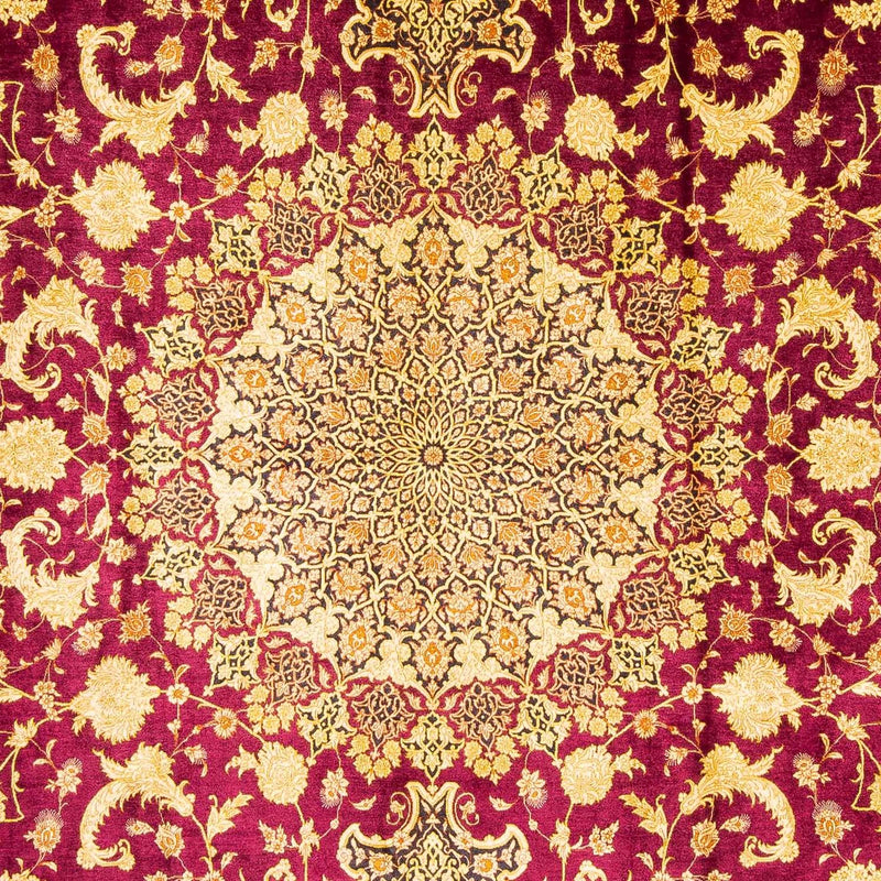 Tapis persan - Ghom - 305 x 202 cm - rouge foncé