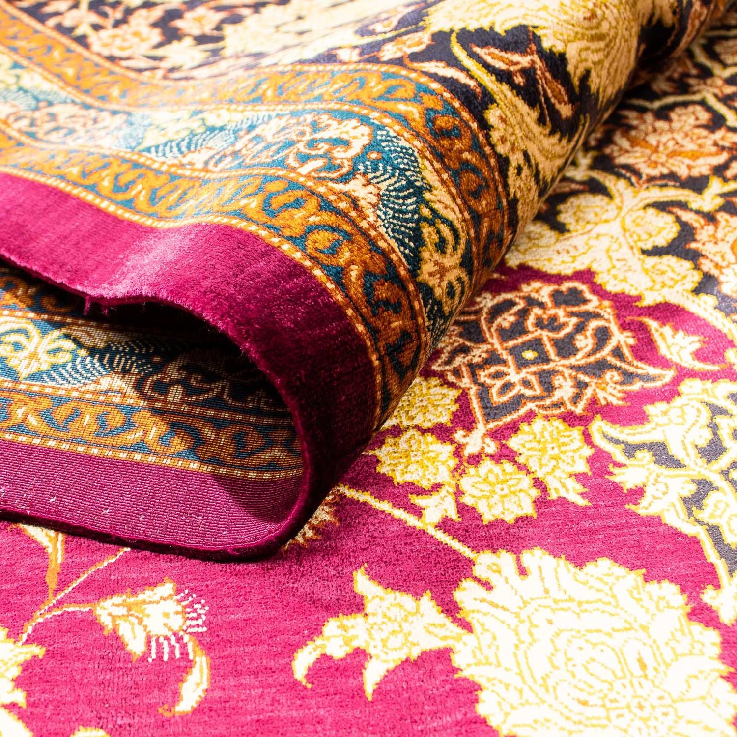 Tapis persan - Ghom - 305 x 202 cm - rouge foncé