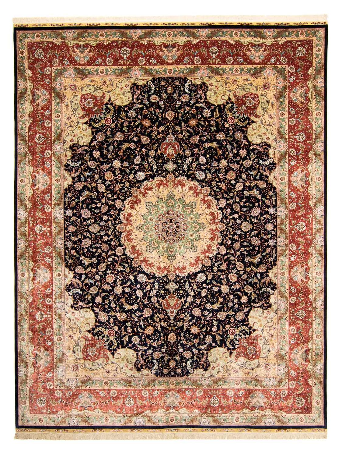 Tapis oriental - Hereke - 402 x 303 cm - rouge foncé