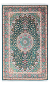 Tapis de Qom Tapis 100x163cm - Tapis persan - Rectangle / Vert / 100 x 163 cm Rectangle