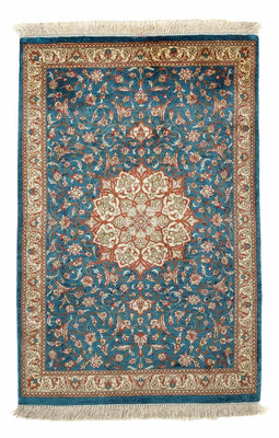 Tapis persan - Ghom - 94 x 58 cm - bleu