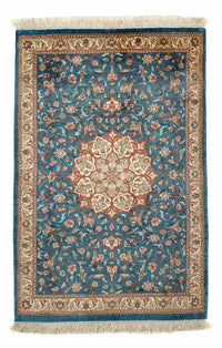 Tapis persan - Ghom - 94 x 58 cm - bleu