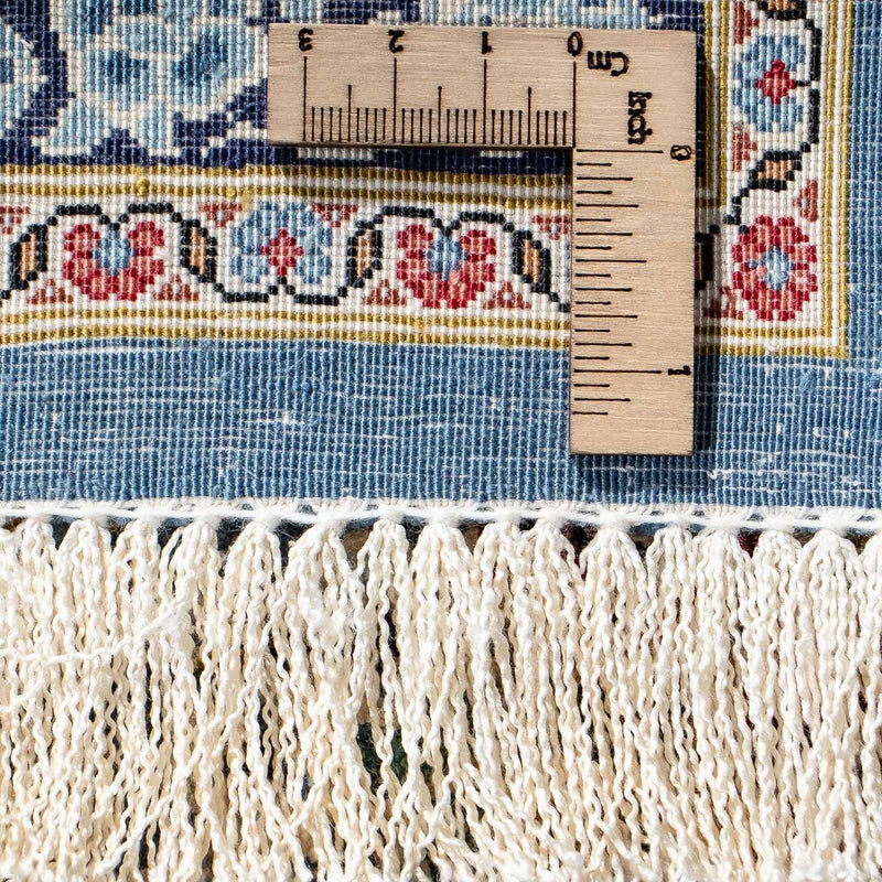 Tapis persan - Ghom - 80 x 55 cm - bleu foncé