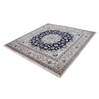 Tapis persan - Nain carré  - 207 x 198 cm - bleu foncé