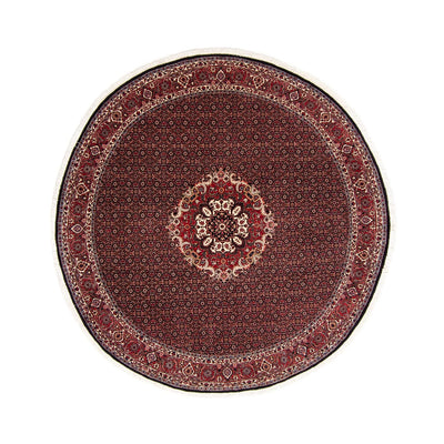 Tapis persan - Bidjar ronde  - 250 x 250 cm - rouge foncé