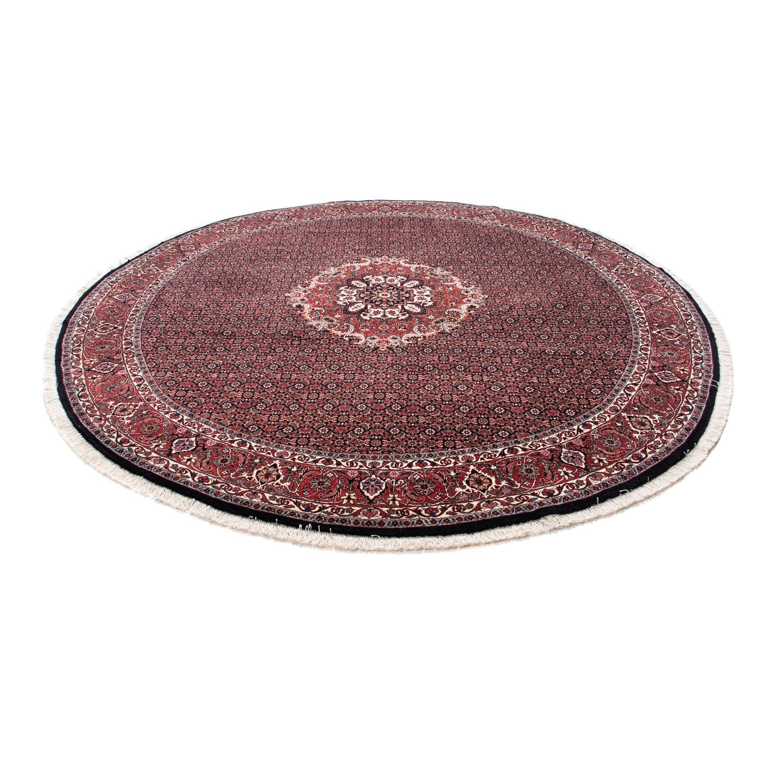 Tapis persan - Bidjar ronde  - 250 x 250 cm - rouge foncé
