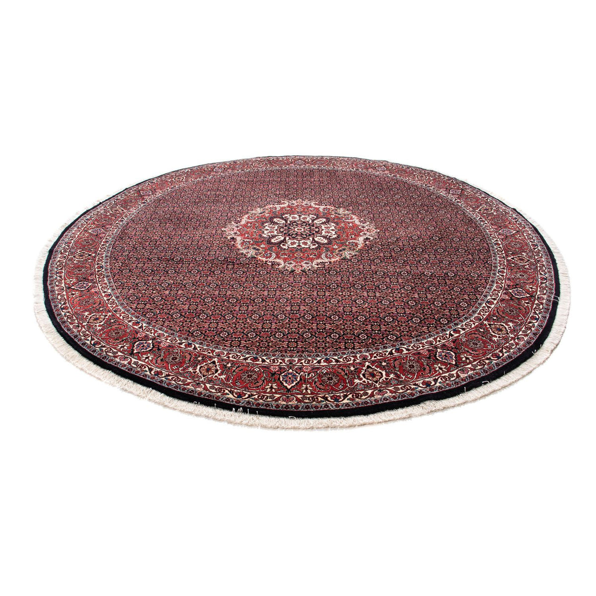 Tapis persan - Bidjar ronde  - 250 x 250 cm - rouge foncé