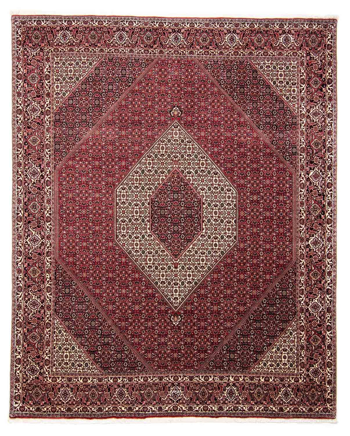 Tapis persan - Bidjar - 303 x 250 cm - rouge foncé