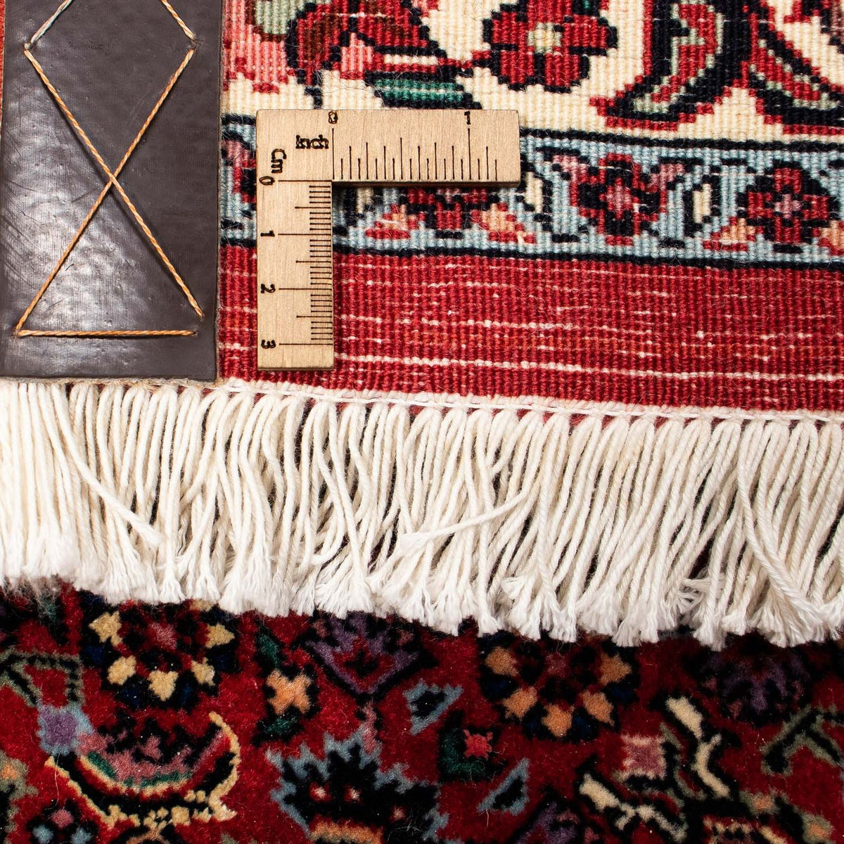 Tapis persan - Bidjar - 381 x 298 cm - rouge foncé