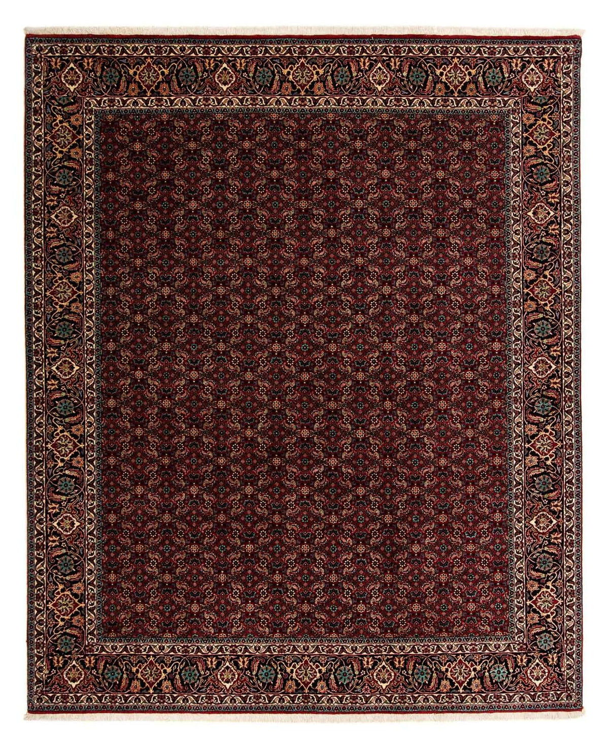 Tapis persan - Bidjar - 252 x 206 cm - rouge foncé