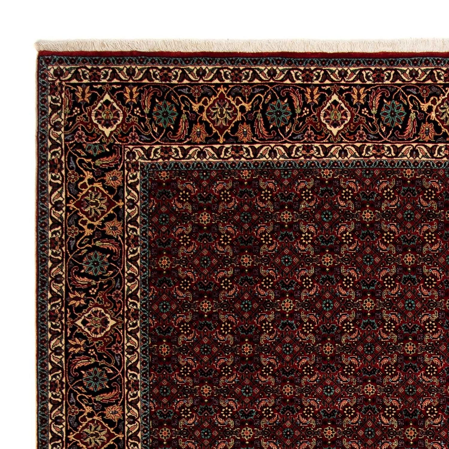 Tapis persan - Bidjar - 252 x 206 cm - rouge foncé