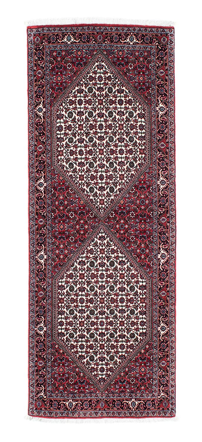 Tapis de couloir Tapis persan - Bidjar - 199 x 73 cm - rouge foncé