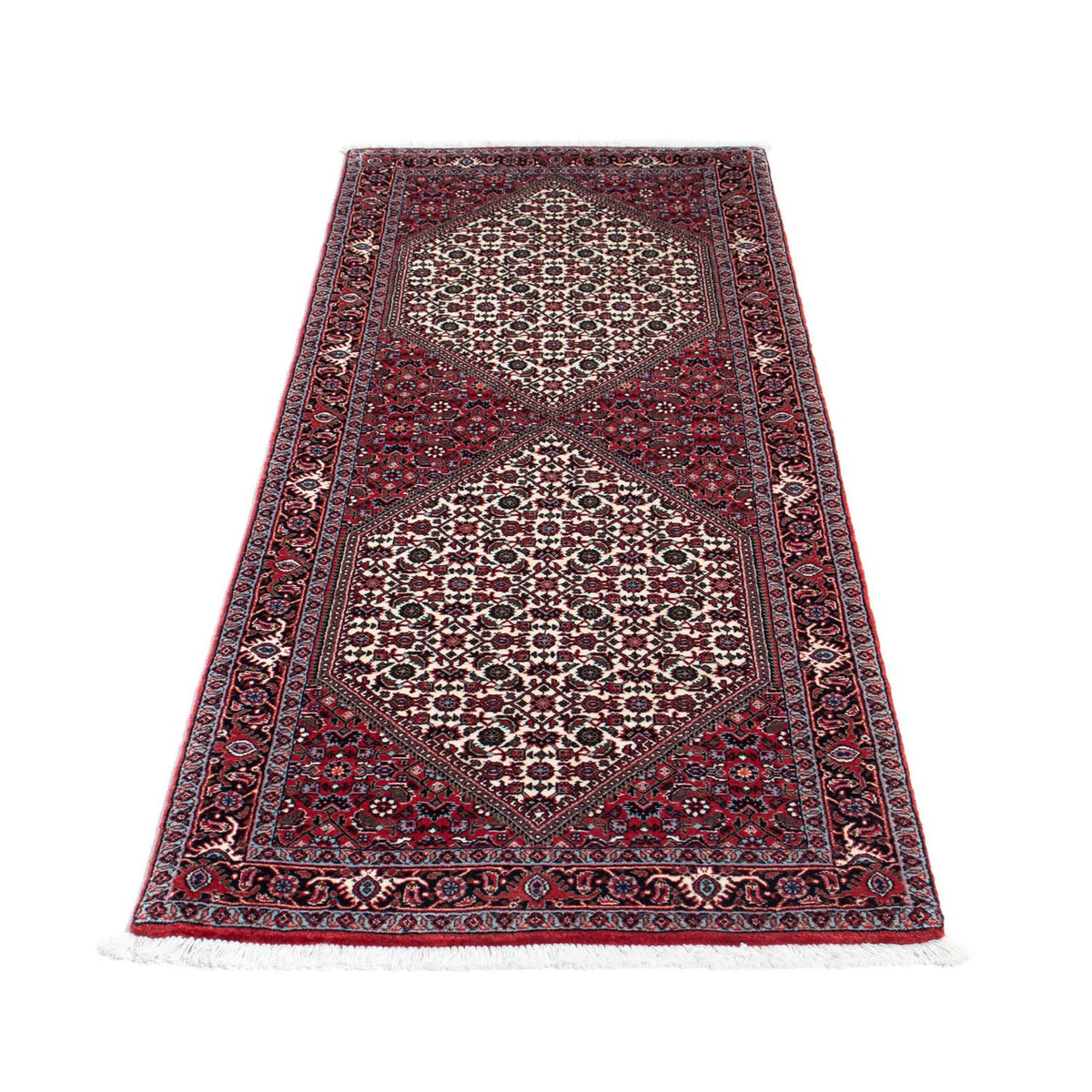 Tapis de couloir Tapis persan - Bidjar - 199 x 73 cm - rouge foncé