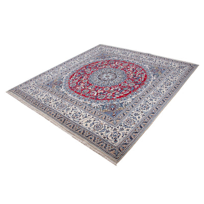 Tapis persan - Nain carré  - 209 x 194 cm - rouge foncé
