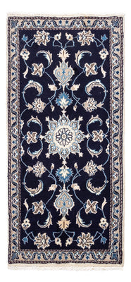 Tapis persan - Nain - 134 x 65 cm - bleu foncé