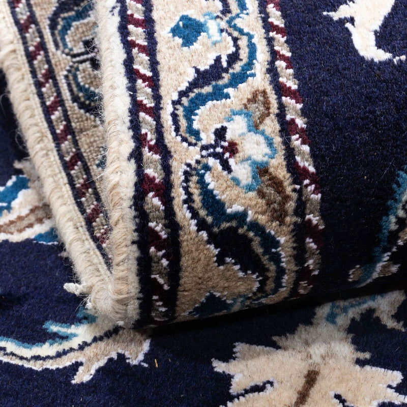 Tapis persan - Nain - 134 x 65 cm - bleu foncé
