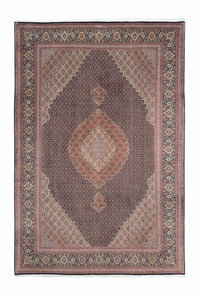 Tapis persan - Tabriz - 302 x 202 cm - bleu foncé