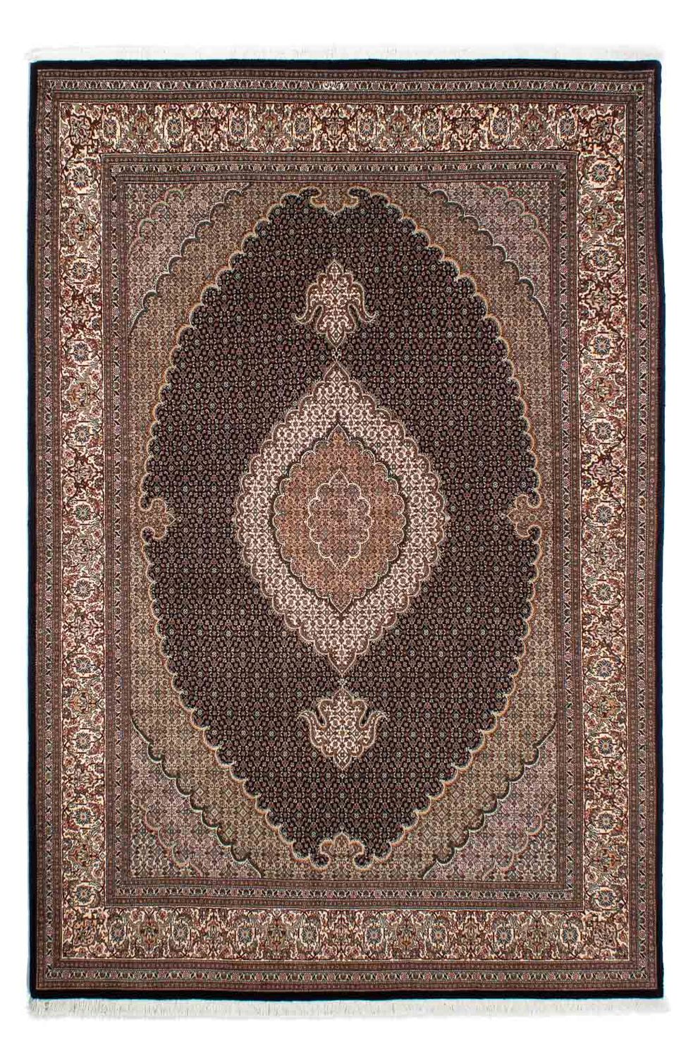 Tapis persan - Tabriz - 243 x 163 cm - bleu foncé