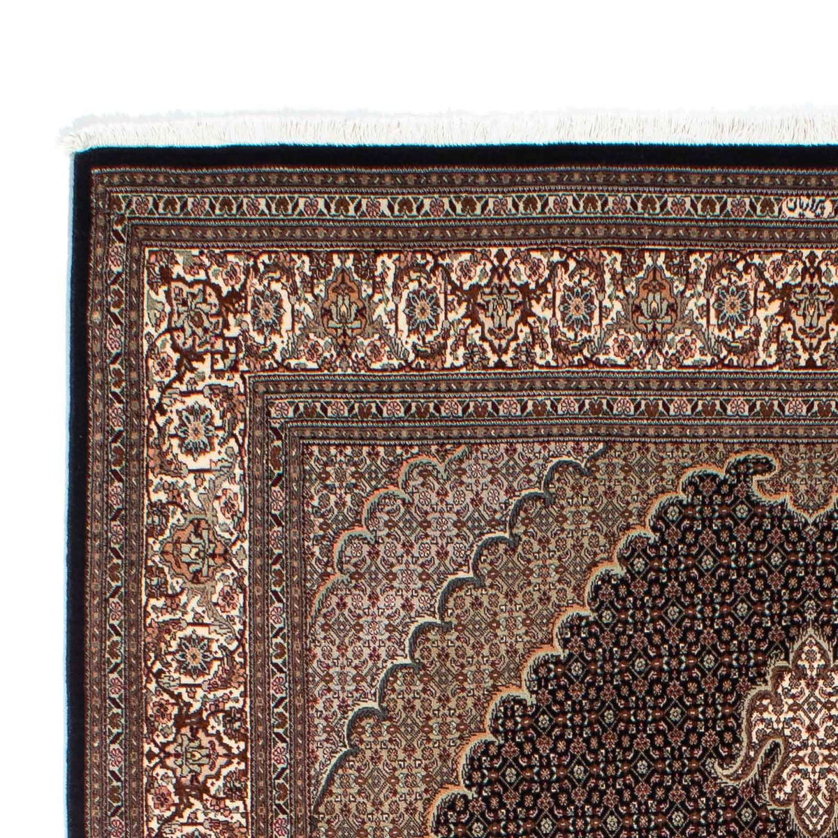 Tapis persan - Tabriz - 243 x 163 cm - bleu foncé