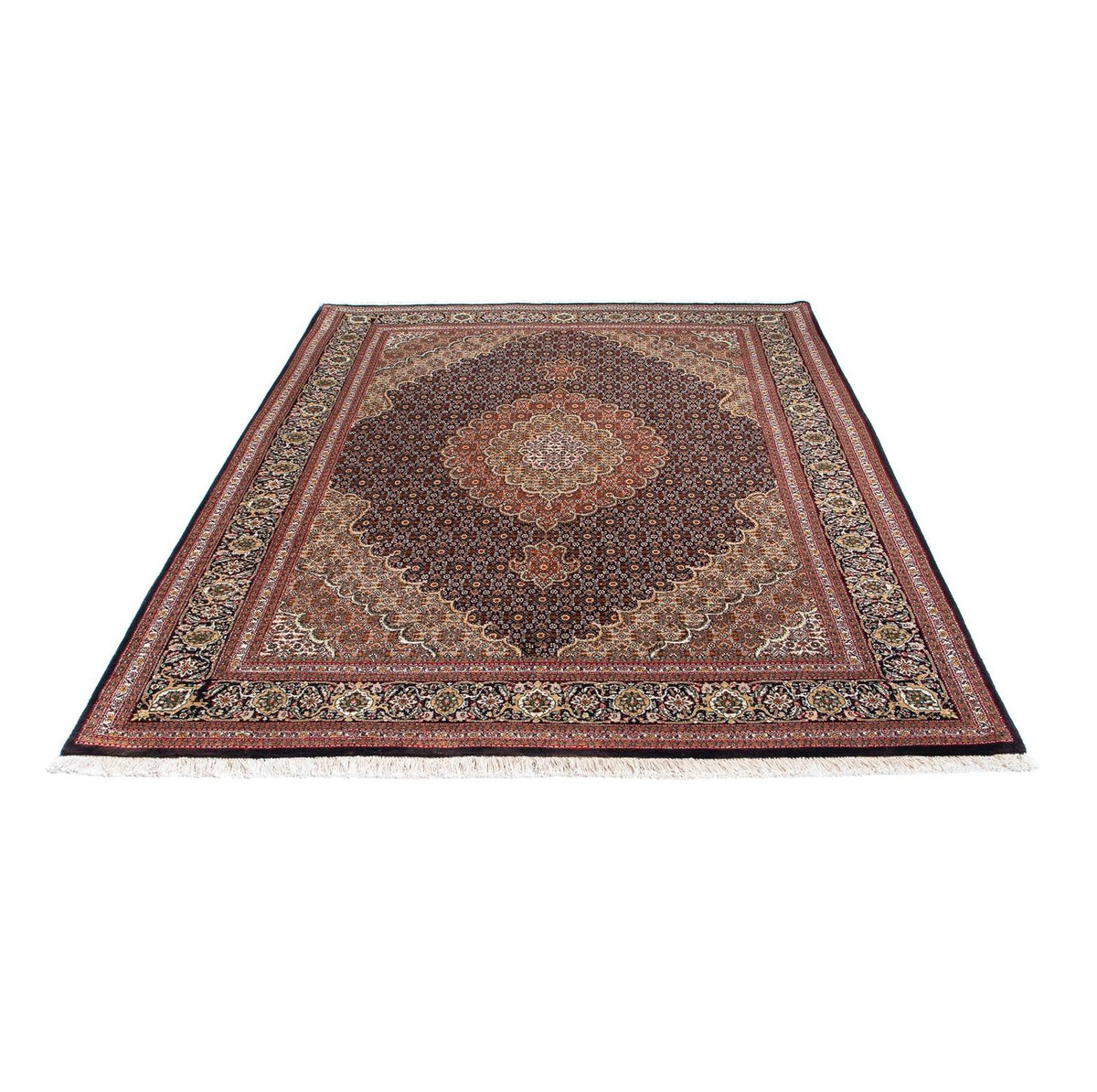 Tapis persan - Tabriz - 205 x 154 cm - marron foncé