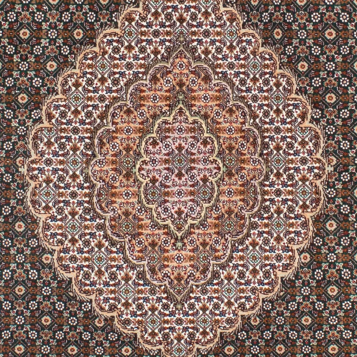 Tapis persan - Tabriz - 198 x 152 cm - vert