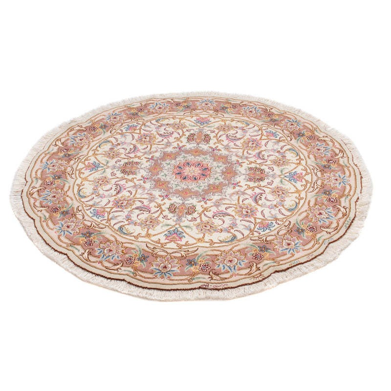 Tapis persan - Tabriz - Royal ronde  - 105 x 105 cm - beige