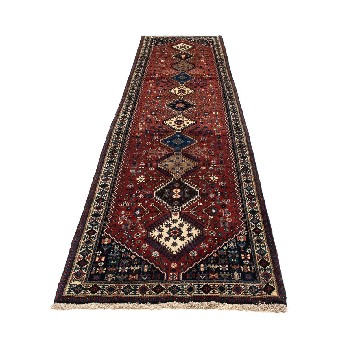 Tapis de couloir Tapis persan - Nomadic - 382 x 83 cm - rouge foncé