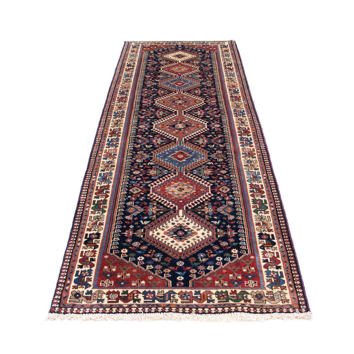 Tapis de couloir Tapis persan - Bidjar - 288 x 80 cm - bleu foncé